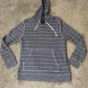 Hurley Pullover Hoodie Mens Medium Striped Kangaroo Pocket Buckle 8 Soft Sweater